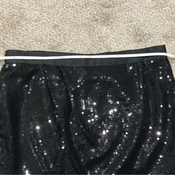 Gudi Faux Wrap Black Sequin Skirt - Picture 9 of 16